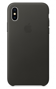 APPLE iPhone X Leather Case CHARCOAL GRAY MQTF2