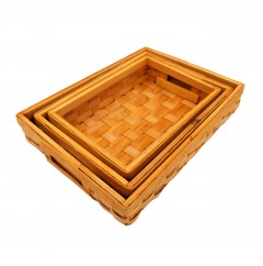 Bamboo Tray Rect 3Pc Set 39.33.5.30.5cm