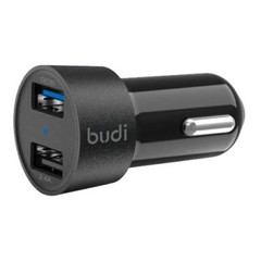 BUDI 2 Usb Car Charger Black M8J622Q