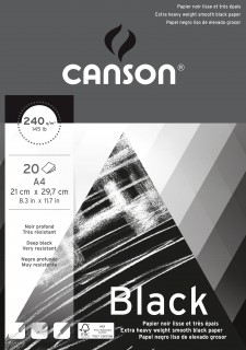 Canson A4 Black Water Pad 240Grm 20Shs 20037711