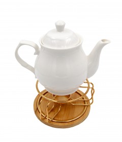 Ceramic Kettle With Metal Warmer 1000ml