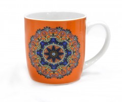 Easy Life Mandala Design Coffee Mug Orange