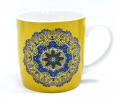 Easy Life Mandala Design Coffee Mug Yellow