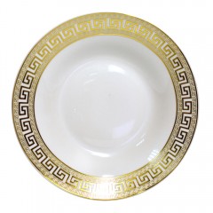 Easy Life Versace Design Ceramic Deep Plate 7.5" Gold