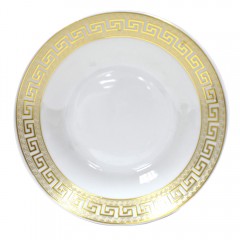 Easy Life Versace Design Ceramic Deep Plate 9" Gold