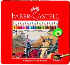 FABER CASTELL 24PCS COLOUR PENCIL TIN PCK 115845