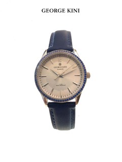 George Kini Watch Ladies/Steel Case/White Diel/Blue Strap