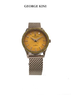 George Kini Watch Ladies/Steel Case/Yellow Diel/Steel Bracelet