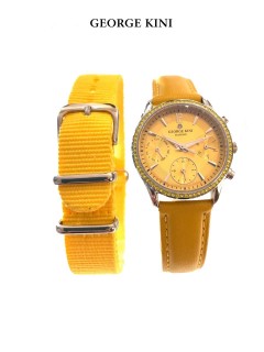 George Kini Watch Ladies/Steel Case/Yellow Diel/Yellow Strap