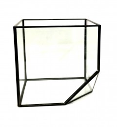 Glass And Brass Geometric Display Black 10.5x10.5