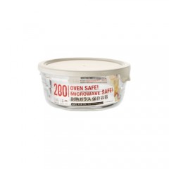 Glass Easy Seal Round -280Ml White