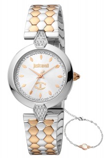 Just Cavalli Lady Glam Chic watch - LAD 3H SS SILV SSBB - JC1L194M0095