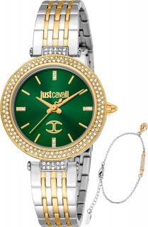 Just Cavalli Lady SET watch & bracelet - LAD 3H SS GREEN-JC1L274M0085