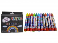 Kooltoolz 12Pcs Glitter Jumbo Wax Crayons