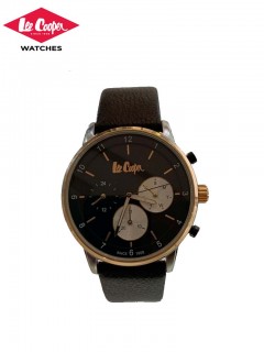 Lee Cooper Leather Men's Watch Black LC06912552