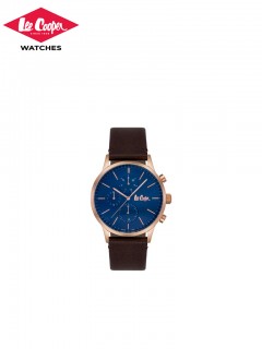 ساعة لي كوبر جلد رجالية لون أزرق LC06902492