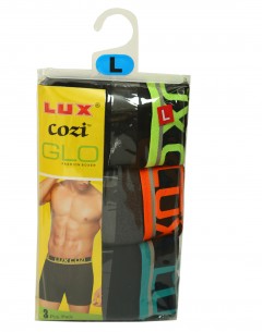 Lux Cozi Glo Mens Boxer Pack Of 3 : Size M
