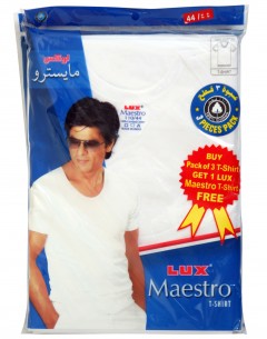 Lux Maestro Mens T-Shirt Pack Of 3+(1 Pc Free) Size: 44