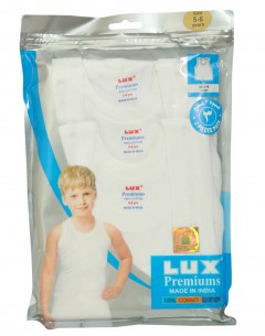 Lux Premium Boys Vest Rib 1X3 Pack Of 3 : 3-4Yrs