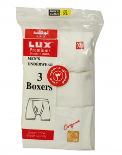 Lux Premium Mens Boxer Rib Pack Of 3 : Size L