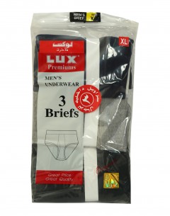 Lux Premium Mens Brief Rib Pack Of 3 : Size M