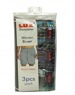 Lux Premium Woven Boxer  Pack Of 3 : Size M