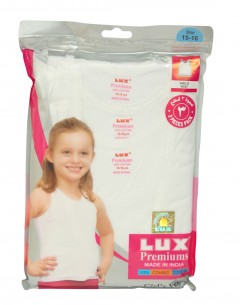 Lux Premiums Girls Vest Pack Of 3 : 3-4Yrs