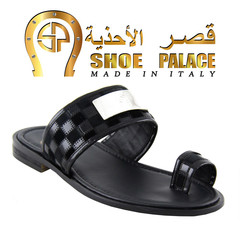 Men Slipper Shoe Palace Patchwork 131 Vernice Nero