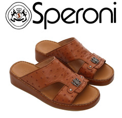 Men Slipper Speroni 3718 Cognac Ostrich