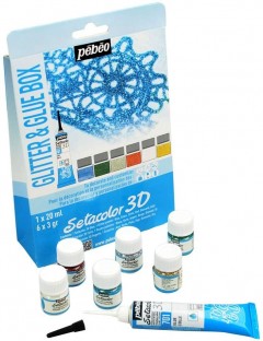 Pebeo 20 ml 3D Setacolor Glitter Outline Set 756102