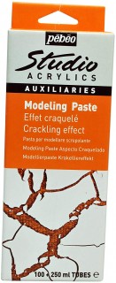 Pebeo Studio Acrylics Auxiliaries, Crackling Effect Modeling Paste, 100 + 250 ml Set