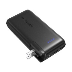 رلف بور شاحن متنقل 10000MAH  مع المحول باللون الاسود RP-PB066