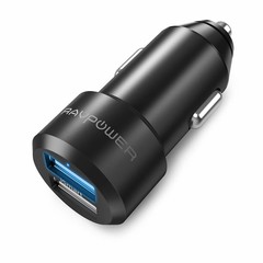 فبور كابل شاحن للسيارة باللون الاسود  USB-A+USB-C  RP-PC022  36W