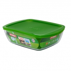 Rect. Dish With Plastic Lid 0.35L / 17X10X5cm