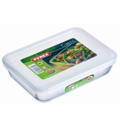 Rectangular Dish With Plastic Lid 0.8L 19 X 14 cm