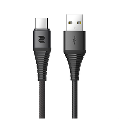 Rock Space M7 Metal 2 In 1 Charge Flat Cable 1M Black