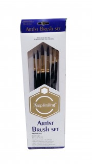 Rsc Keepsmile 6Pcs Flat/Round Paint Brush P18-590
