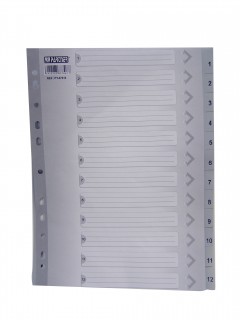 Rsc/Partner A4 Pvc Divider 1-12 Grey