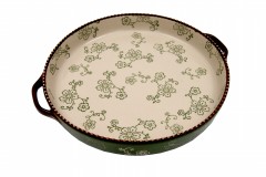 Serving Dish Flower 26.5X22.5cm Asst-Green