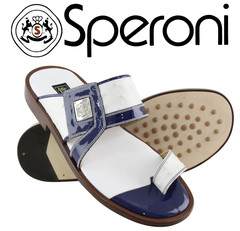 Speroni 3858 White Strucalf Blue Patent