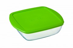 Square Dish With Plastic Lid 2.3L / 25X22X7cm