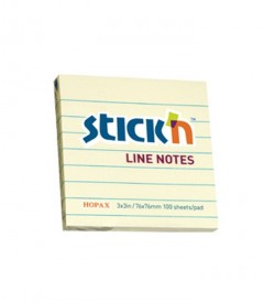 Stick'N 3X3" 100Shs Yellow Lined Notes Pad 21054