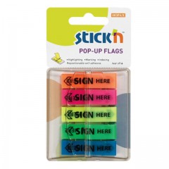 Stick'N 5 Pop-Up Flags 150Shs Sign Here 26004