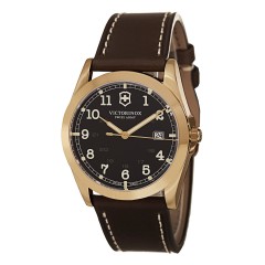 Victorinox Infantry Brown Dial Brown Leather Strap Mens Watch