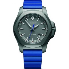 Victorinox I.N.O.X. Grey Dial Mens Blue Rubber Watch