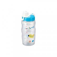 Water Bottle 350Ml W/Straw Blue