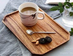 Wood Platter Octagonal Long 30x20