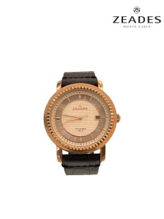 Zeades Watch Gents/R Gld Dail/R Gld Case/Blk Leather Strap