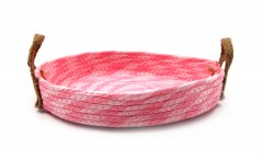 Woven Tray Round Asst 35x35 - Pink