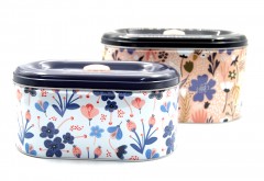 Oval Tin Container 2Pc Set 25,22.5 cm-D